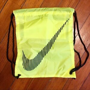 Nike Logo Neon Zippered Pouch Drawstring Travel Bag